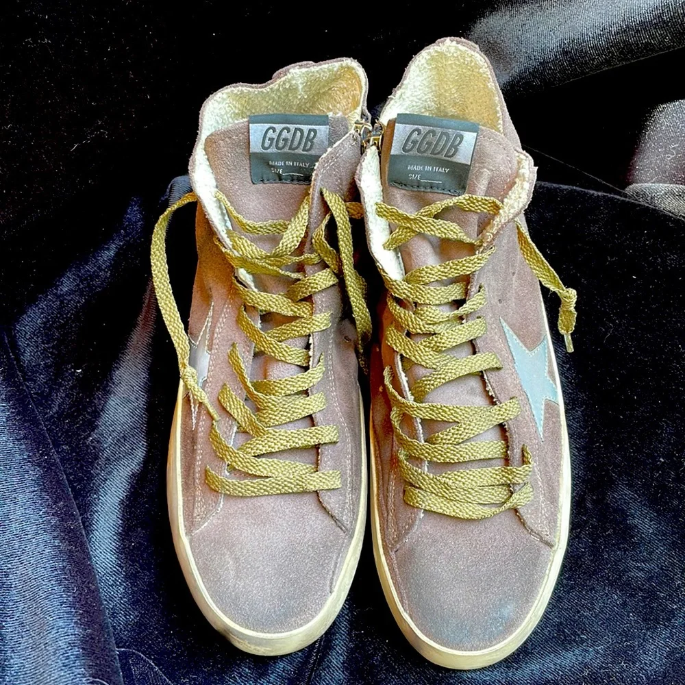 GOLDEN GOOSE LUXURY DISTRESSED FRANCY GREY SUEDE HIGH TOP SNEAKERS - 9 -โญ๏ธ๐ - Picture 2 of 12